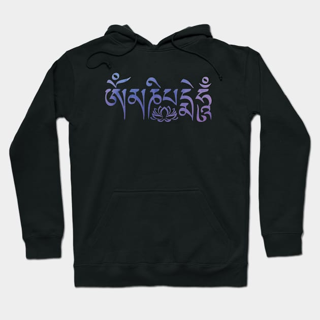 Om Mani Padme Hum Watercolor Purple Hoodie by Taylor